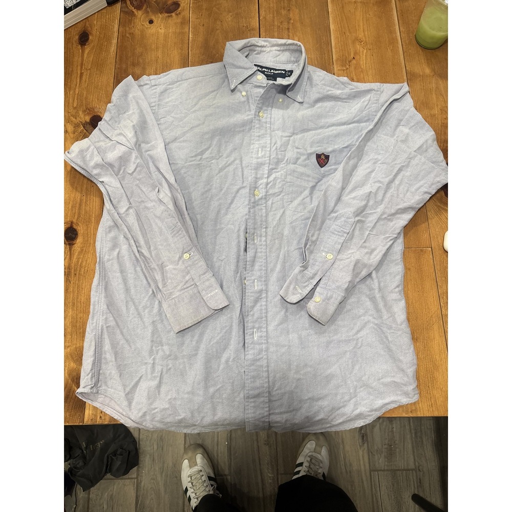 Ralph Lauren Golf Tilden Men's Small S Light Blue Long Sleeve Button Down Shirt